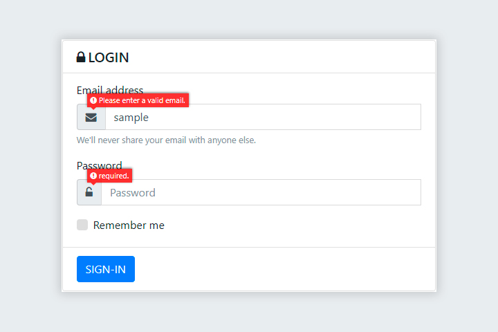 Login Form with AJAX and jQuery Validations